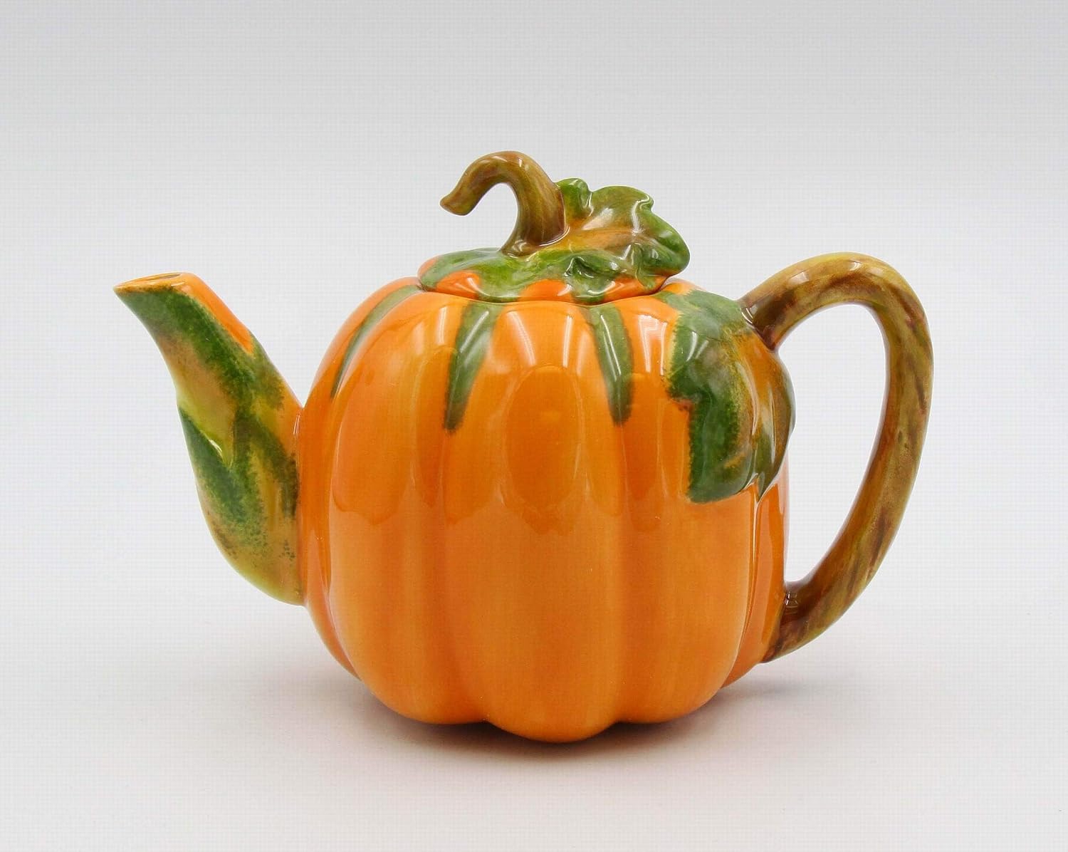 Cosmos Gifts Fine Ceramic Pumpkin Teapot 8" L Multicolor