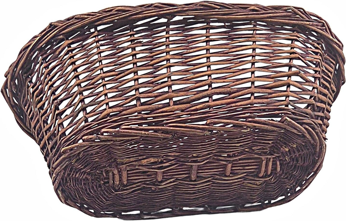 Natural Dark Brown Wicker Oval Baskets, 2 Pieces