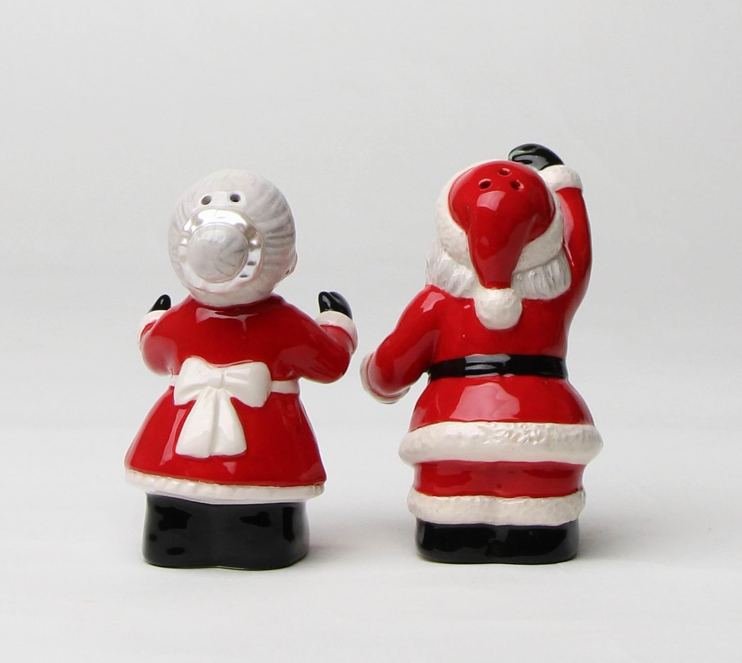 Cosmos Gifts Fine Ceramic Santa Couple Kissing Under The Mistletoe Salt and Pepper Shakers Set 3-3/8" H