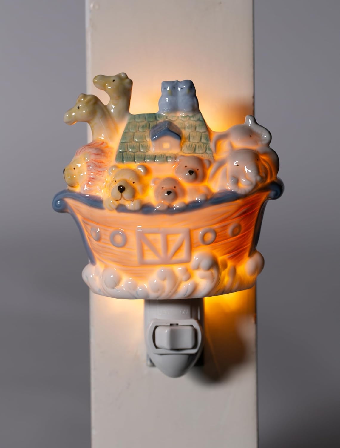 Cosmos Gifts Fine Porcelain Noah's Ark Plug-In Night Light 5-1/2" H