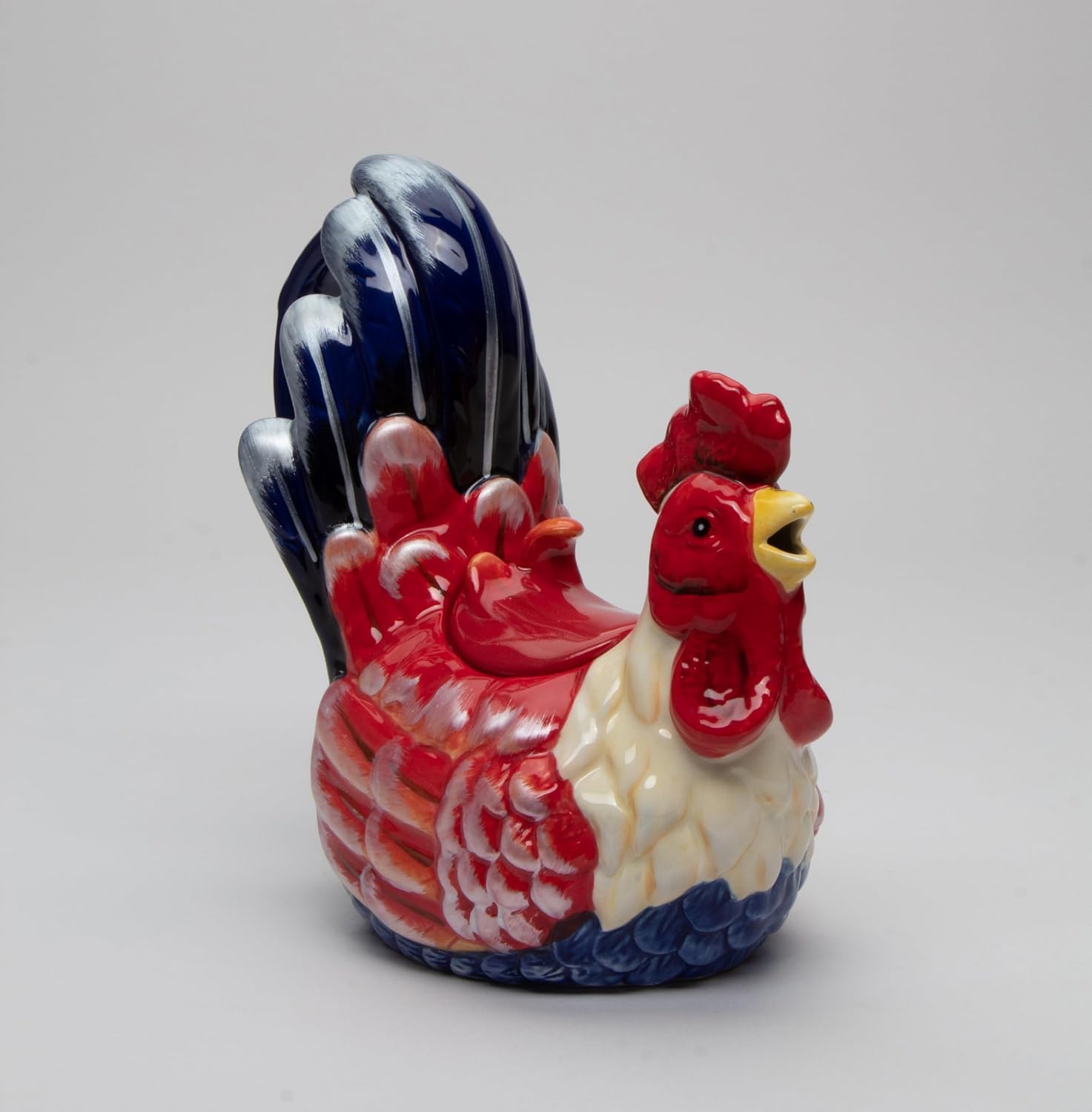 Cosmos Gifts Fine Ceramic Festive Colorful Tuscany Country Rooster Teapot 7-3/4" L Red