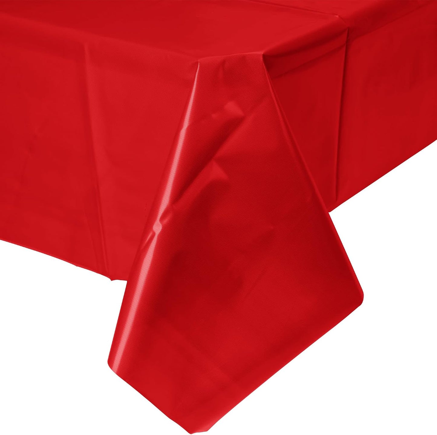 Party Favors Plus Red Plastic Tablecloth 54x108 Inch with Table Skirt 2 Piece Set