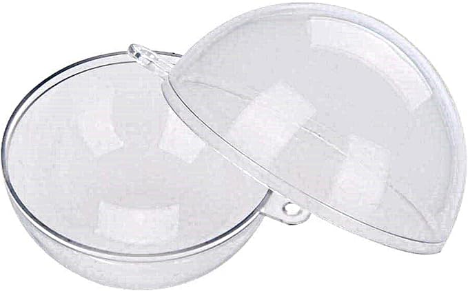Party Favors Plus Clear Plastic Fillable Ball Ornaments 1.5 In 20 Pack