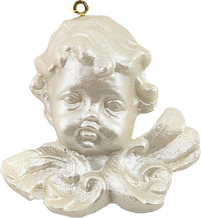 Party Favors Plus Silver Plastic Angel Hanging Ornament 1.5 Inch Set of 14