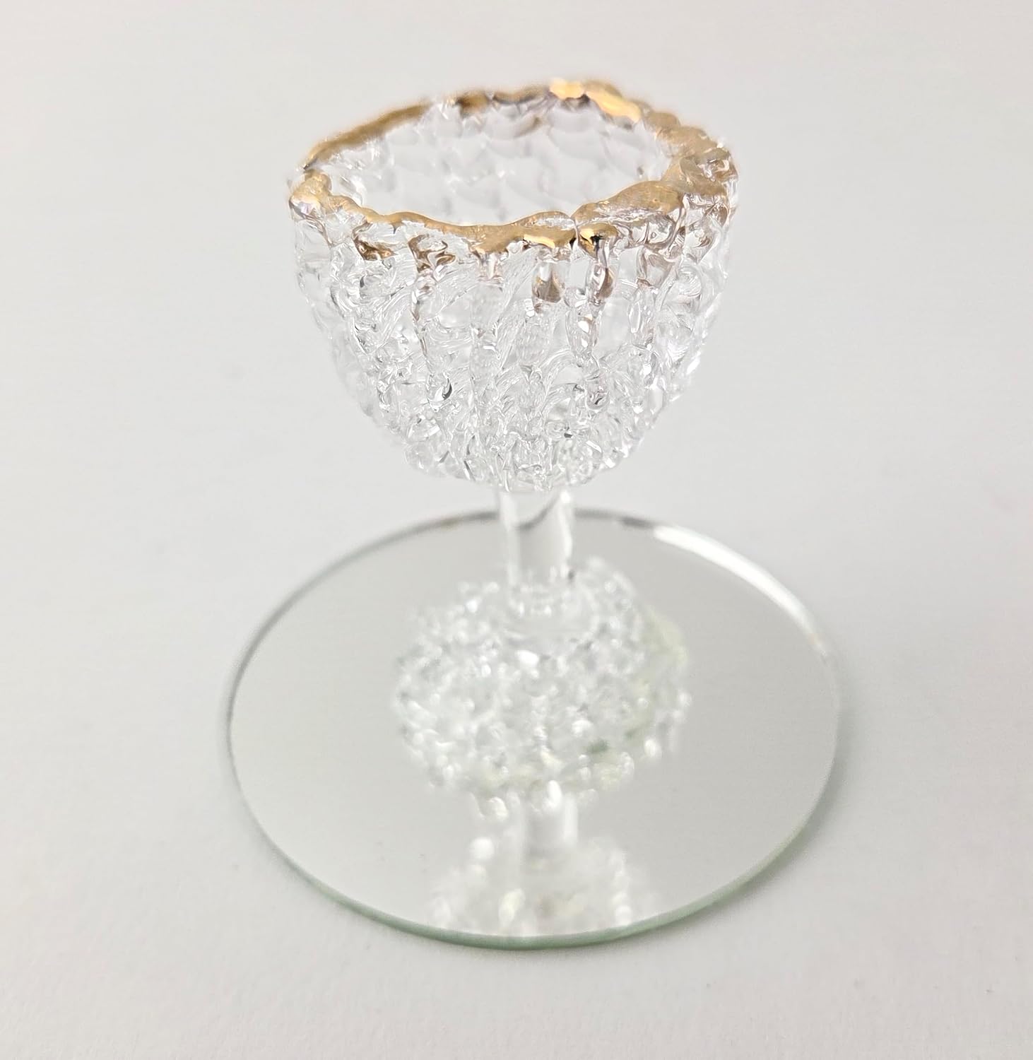 Party Favors Plus Mini Crystal-Like Goblet Figurine Gold Accent Polyresin 2.5 Inch