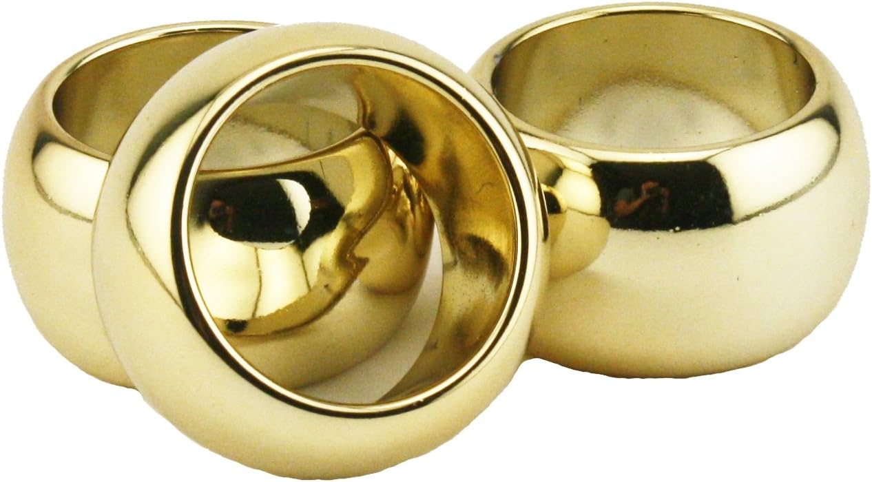 Party Favors Plus Gold Plastic Napkin Rings 6 Count