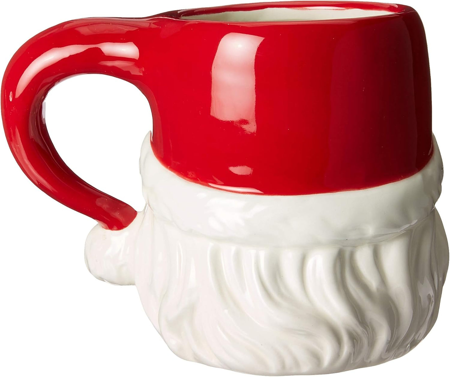 Cosmos Gifts Fine Ceramic Classic Santa Head Mugs Set of 4 Red & White 5-1/2" H