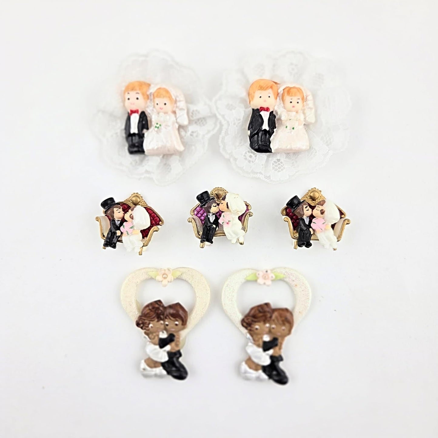 Party Favors Plus Cold Porcelain Wedding Couple Mix Capias Figurines Multicolor 7 Count