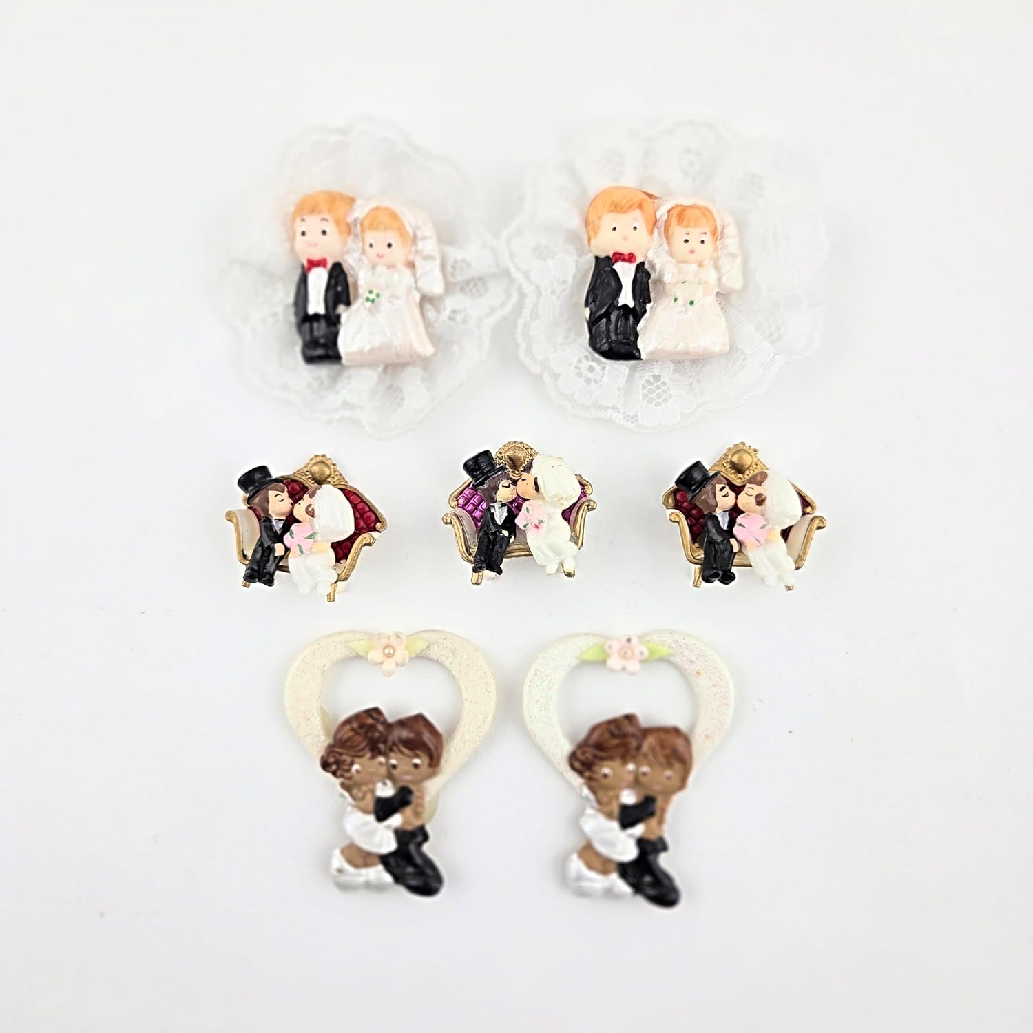 Party Favors Plus Cold Porcelain Wedding Couple Mix Capias Figurines Multicolor 7 Count