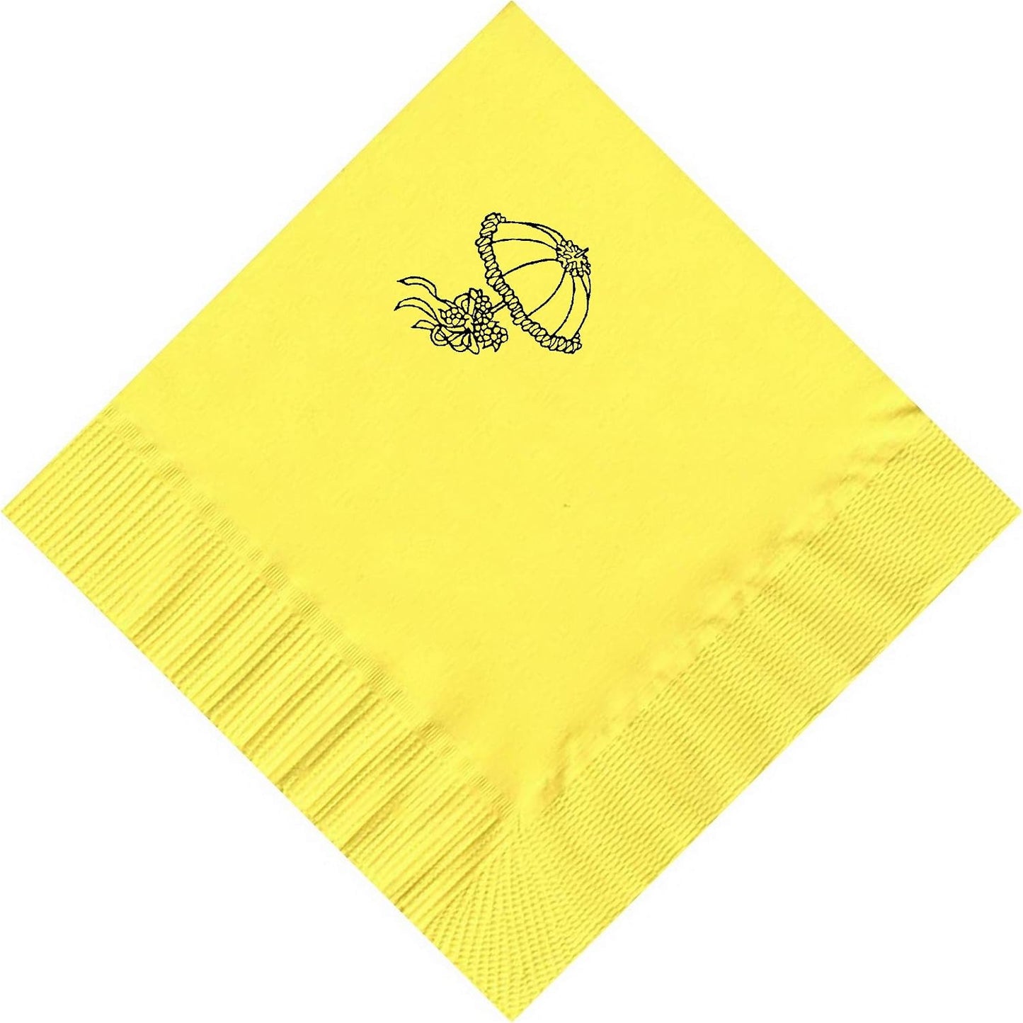 Party Favors Plus 100 2-Ply Cocktail Personalized Napkins with Umbrella Logo 5" x 5"