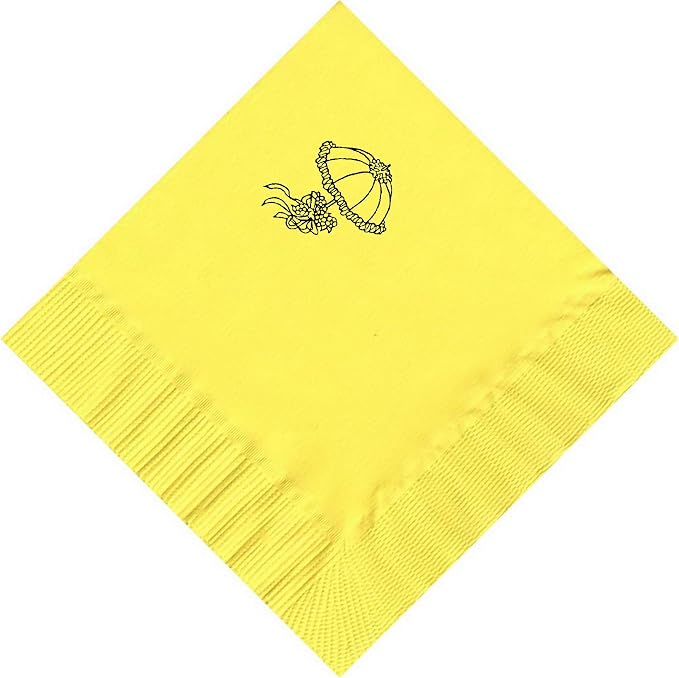 Party Favors Plus 100 2-Ply Cocktail Personalized Napkins with Umbrella Logo 5" x 5"