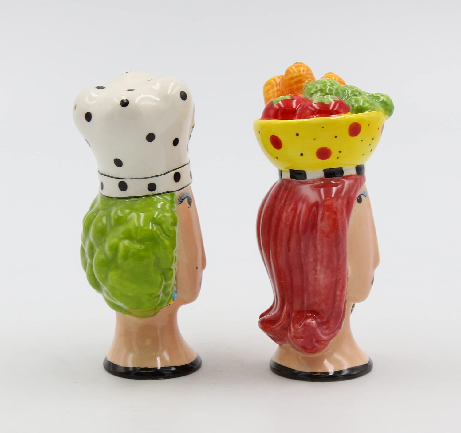 Appletree Design Chef and Lady Ceramic Salt and Pepper Shaker Set 3.88" H