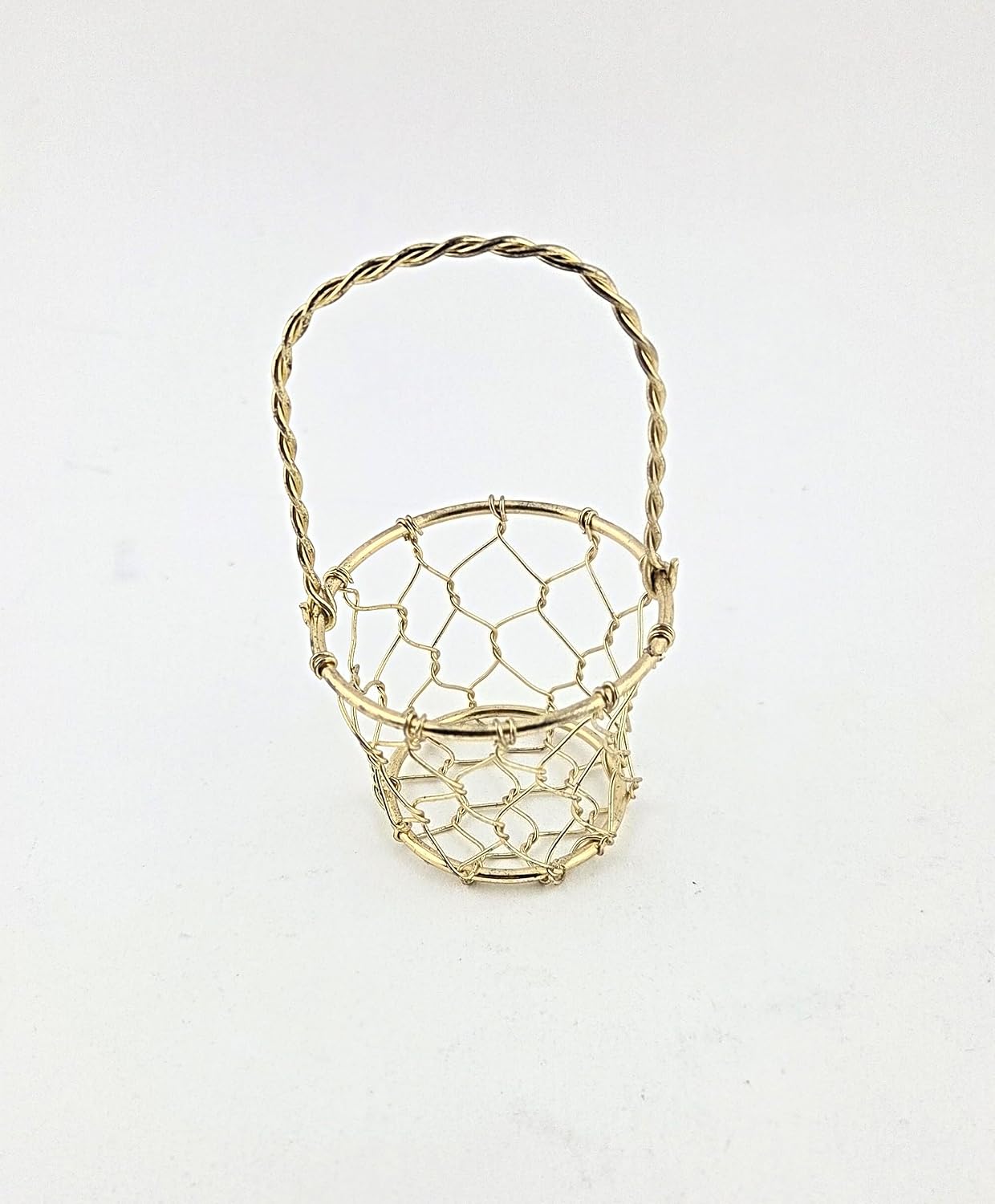 Party Favors Plus Gold Tone Miniature Round Wire Basket 3 Pack