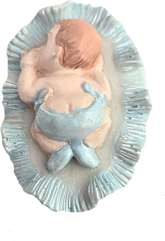 Party Favors Plus Cold Porcelain Sleeping Baby Capia Figurines Blue 2.25 Inch 6 Count