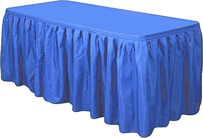 Party Favors Plus Royal Blue Plastic Rectangular Tablecloth With Matching Table Skirt 54x108 Inches 29 Inch Drop 2 Count