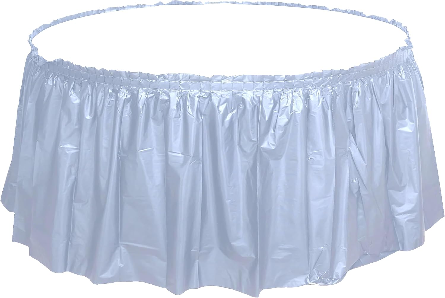 Party Favors Plus Light Blue Plastic Tablecloth 84 Inch Round with 2 Table Skirts 3 Piece Set