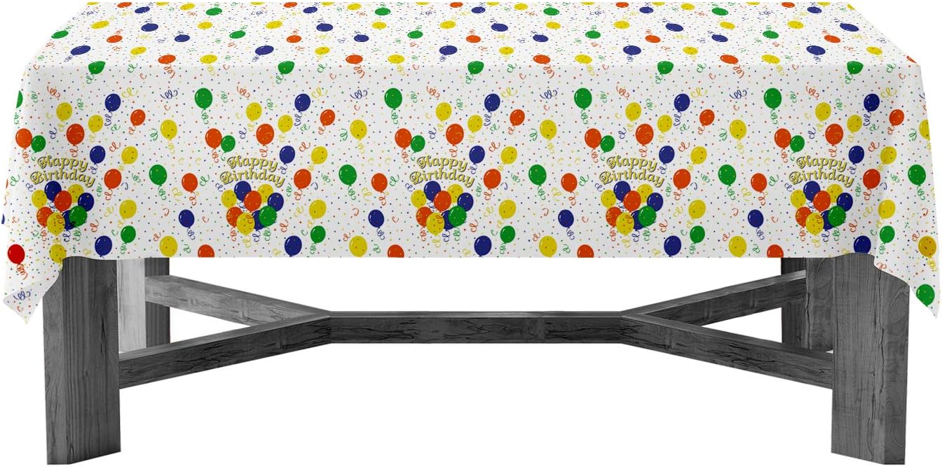 Party Essentials Heavy Duty Printed Plastic Table Cover Happy Birthday 54" x 108"