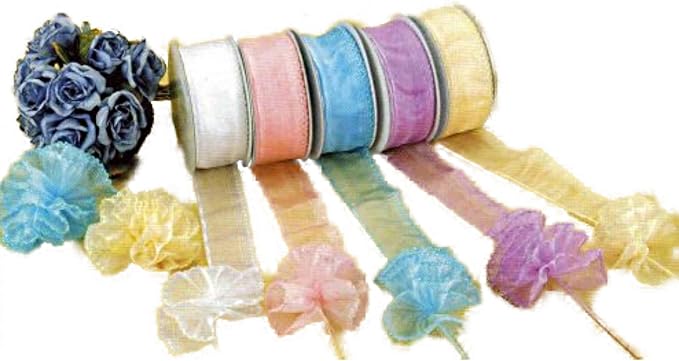 Party Favors Plus Blue Sheer Organza Pull Bow Ribbon 1.5in 25 Yards
