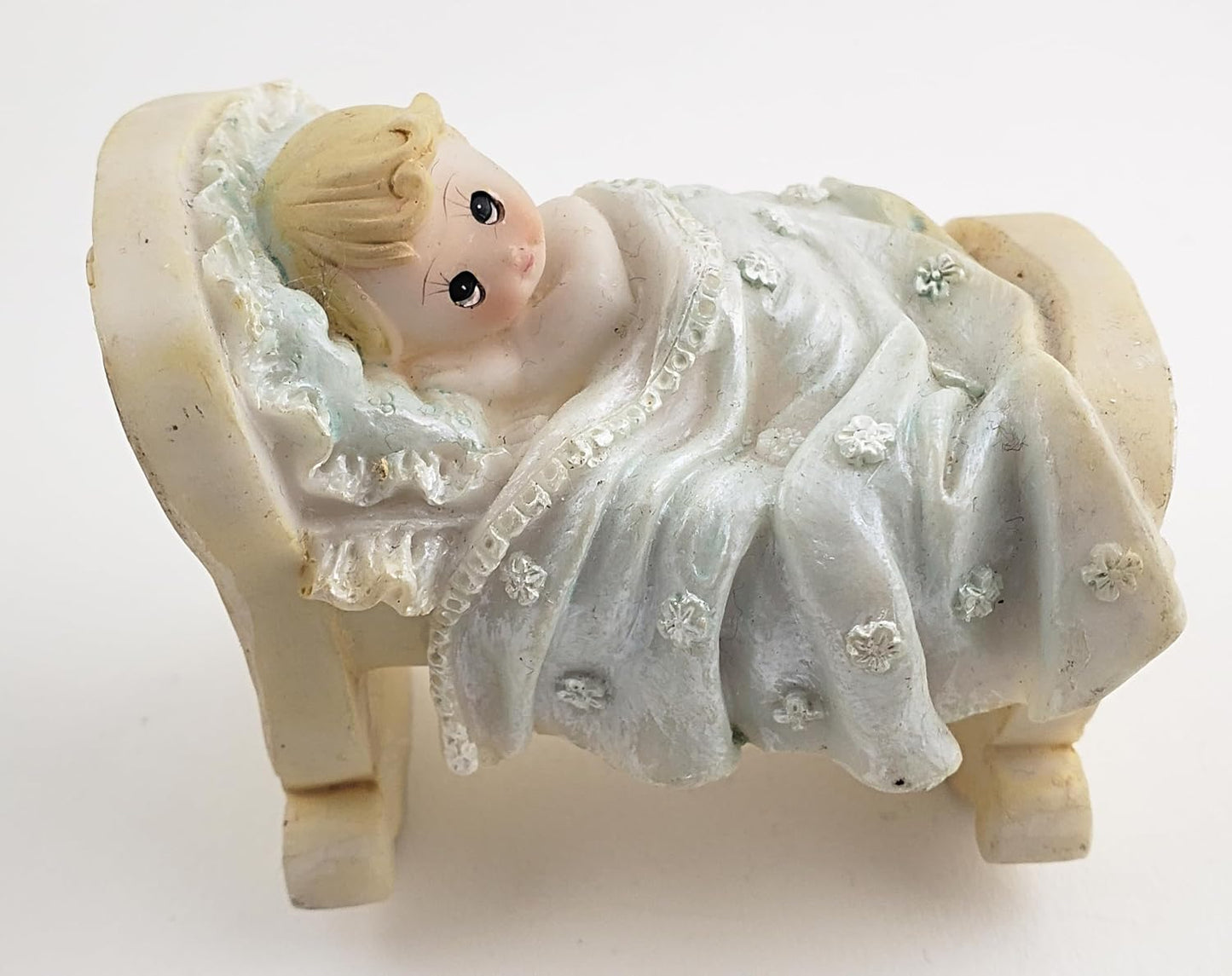 Party Favors Plus Blue White Polyresin Baby Figurine Set of 3