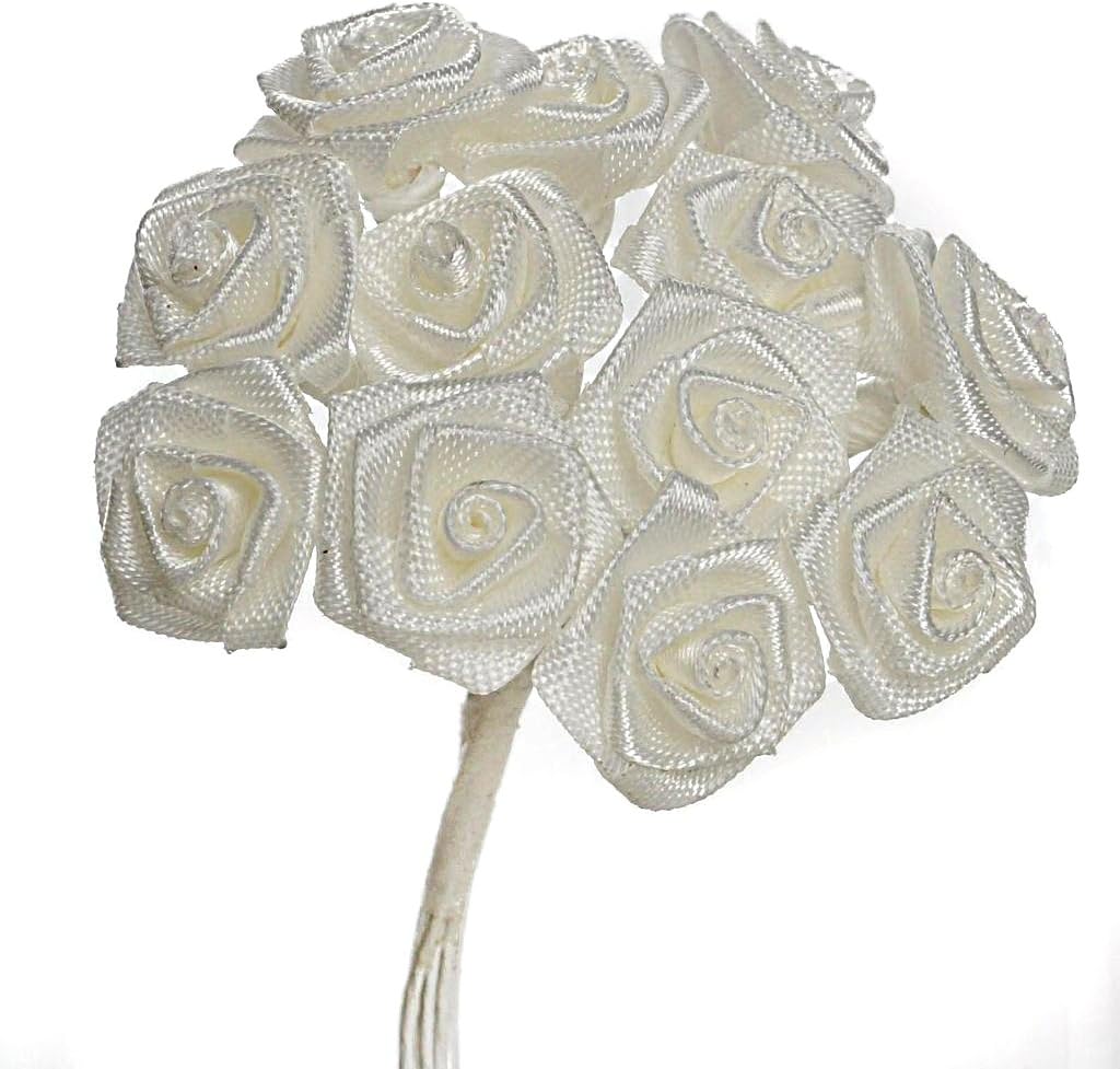 Party Favors Plus Ivory Mini Wrap Rose Wedding Flower Pick 144 Count