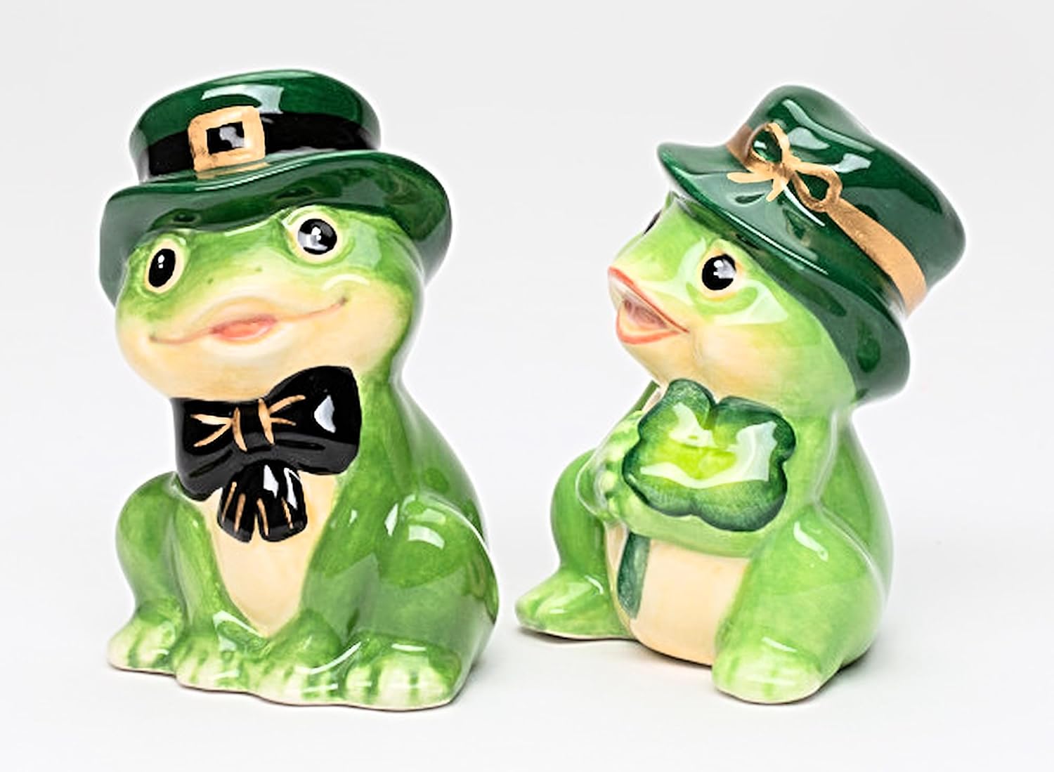Party Favors Plus Ceramic Frog Salt and Pepper Shaker Set Green 2 Piece