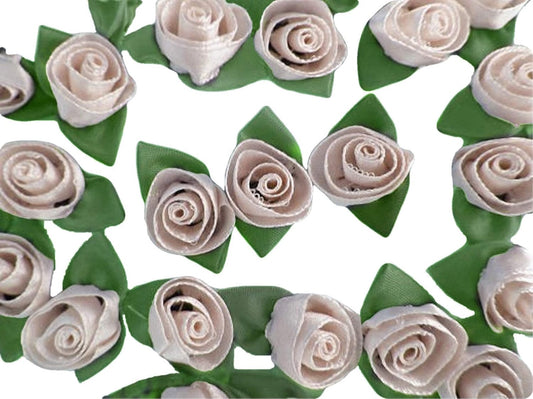 Party Favors Plus Satin Tulip Rose Applique Ivory 24 Count
