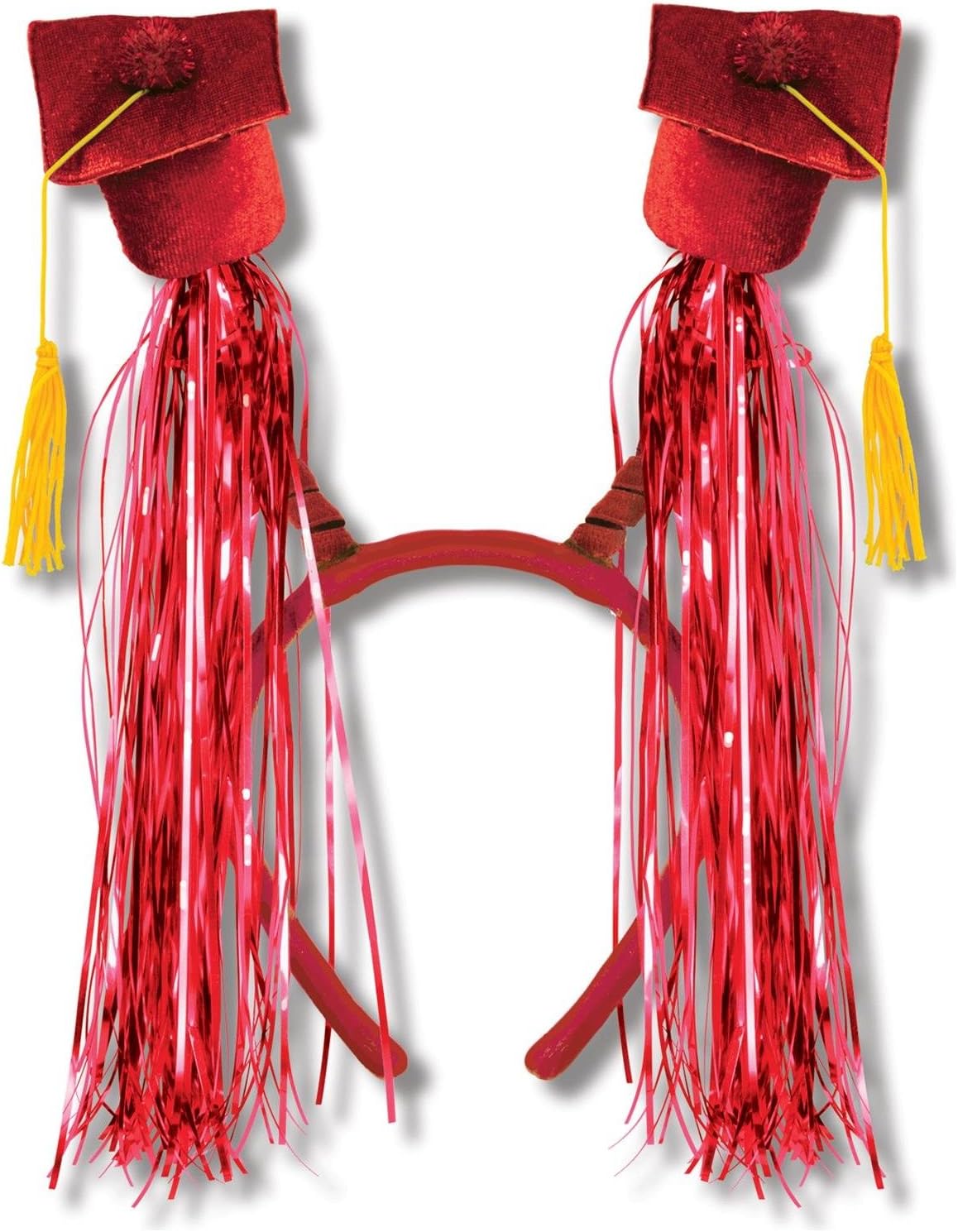 Beistle Red Grad Cap with Fringe Boppers Graduation Headband 1 Count