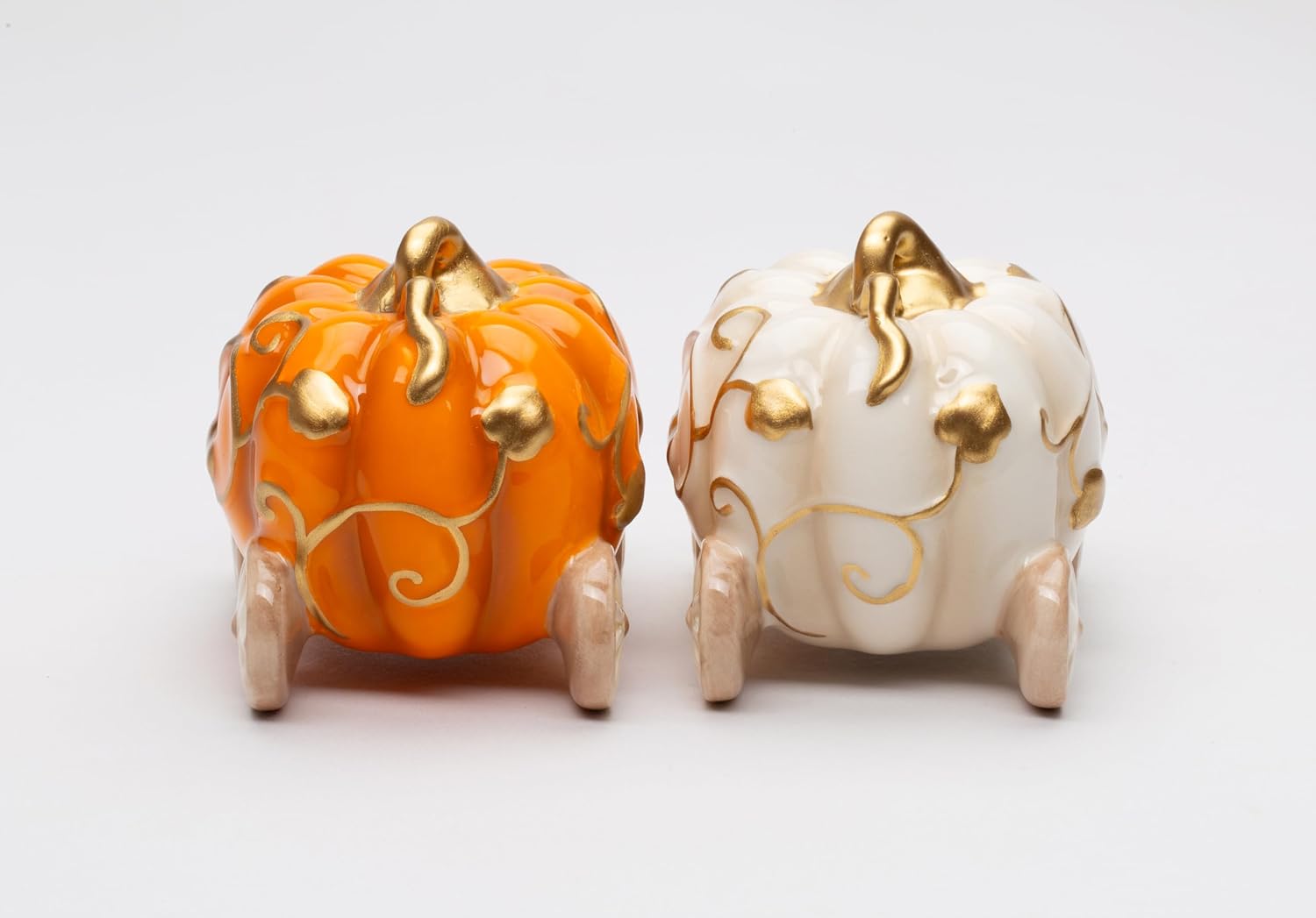 Cosmos Gifts Fine Ceramic Thanksgiving Autumn Fall Pumpkin Carriages Salt & Pepper Shakers Set 3" L