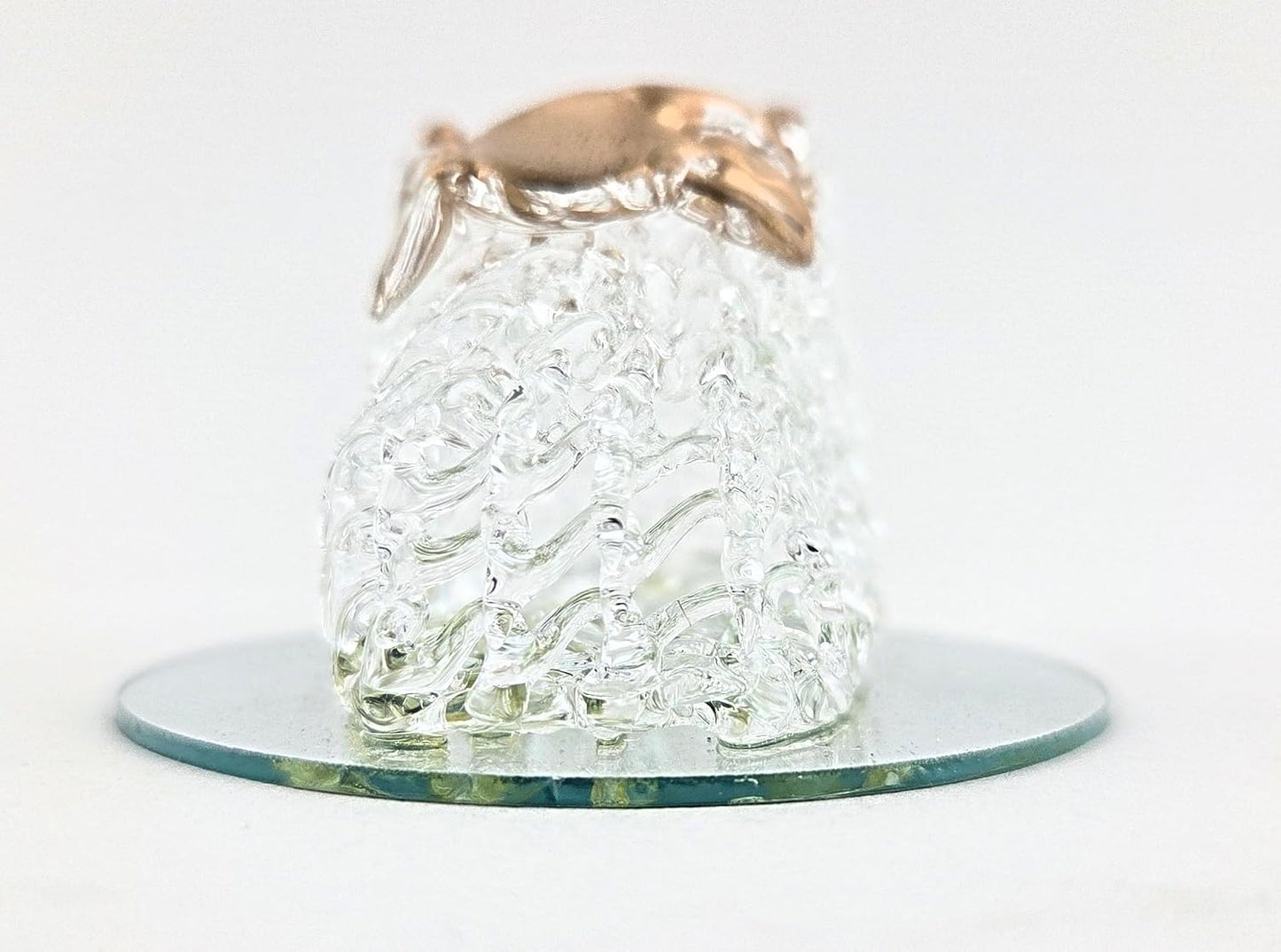 Party Favors Plus Polyresin Baby Bootie Figurine Clear Rose Gold 1.375 Inch