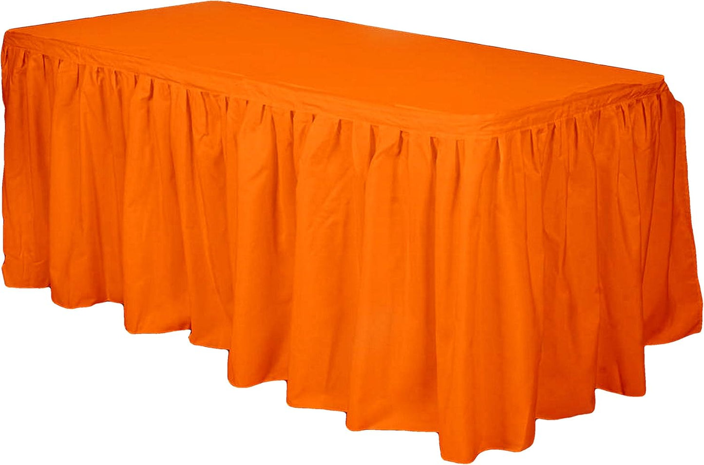 Party Favors Plus Orange Plastic Tablecloth 54x108 Inch with Table Skirt 2 Piece Set