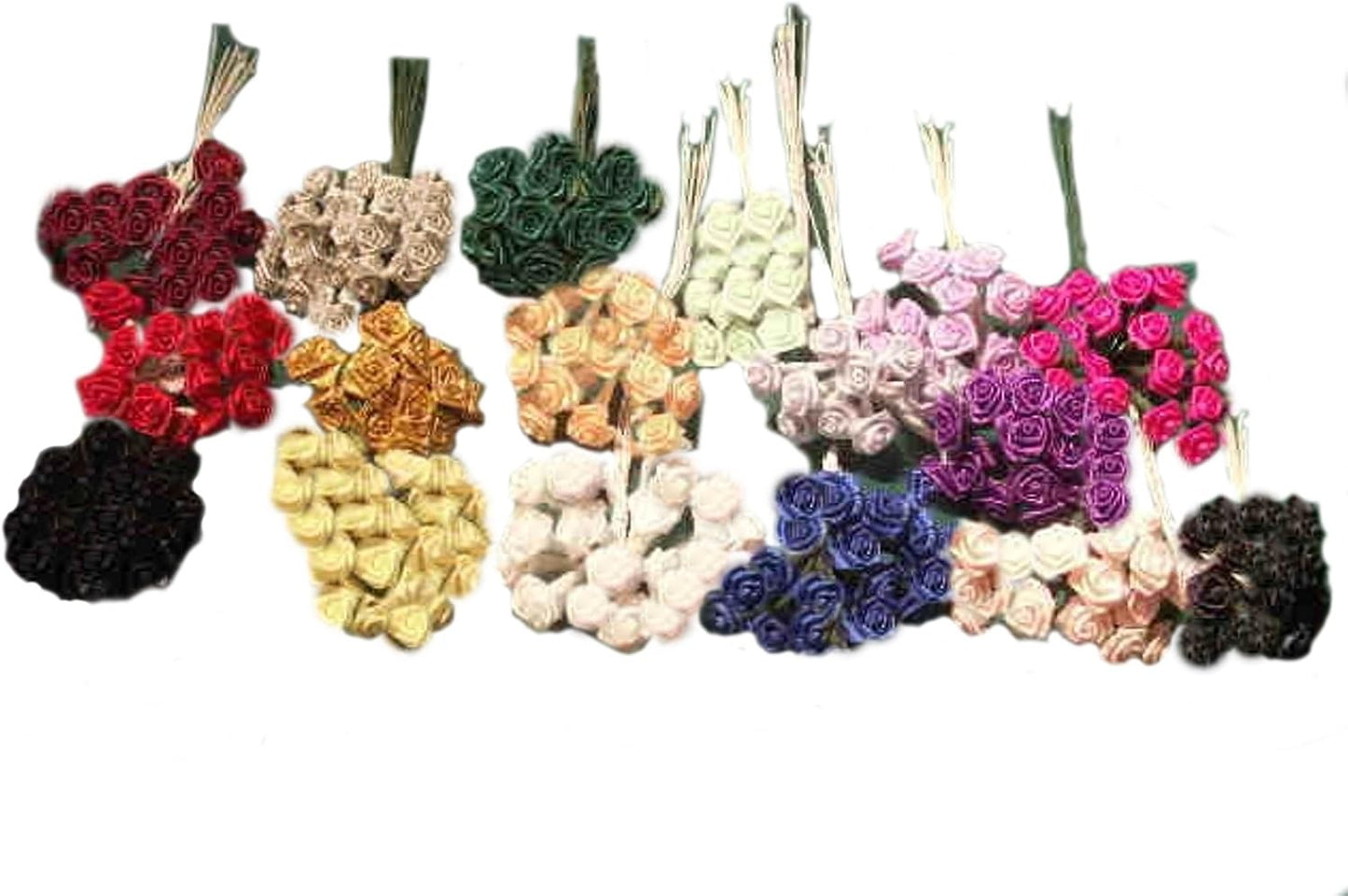 Party Favors Plus Silver Silk Mini Wrap Roses Wedding Flower Picks 144 Count