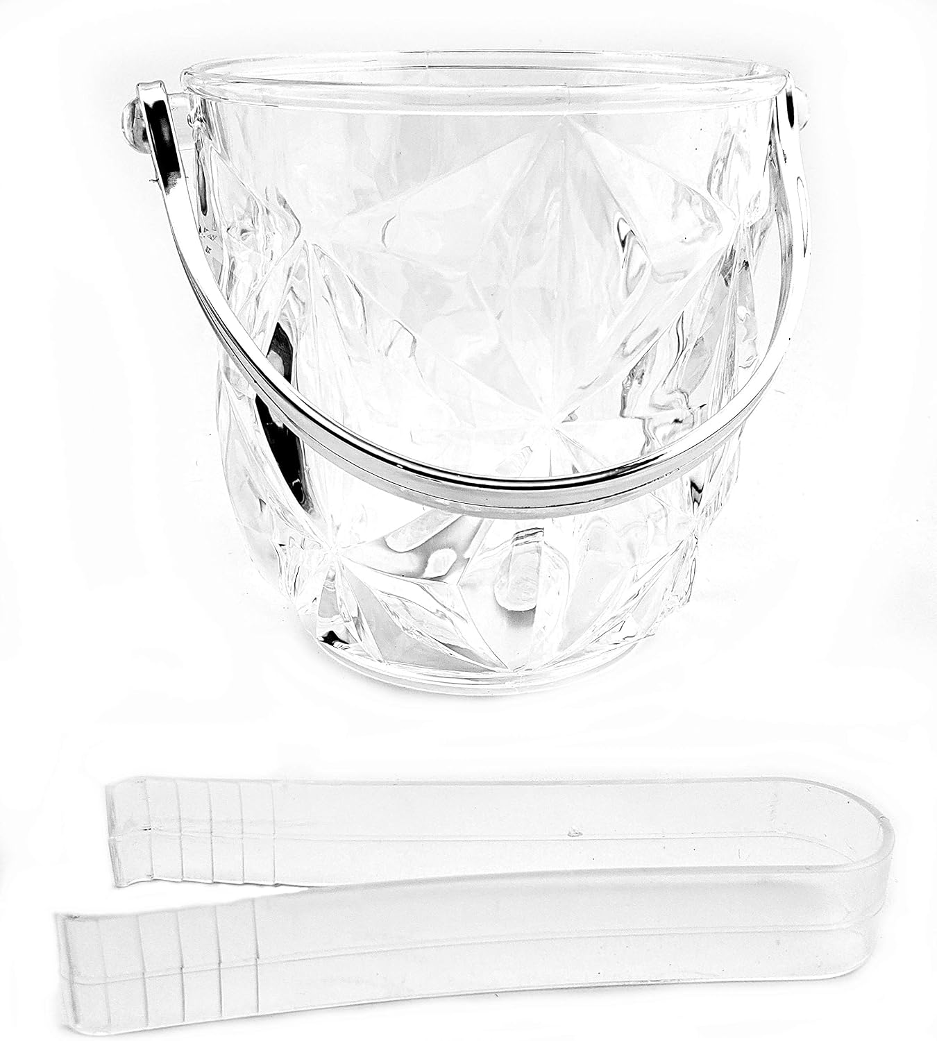 Regent Clear Ice Bucket with Handle and Tongs, One Size