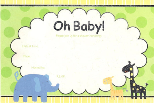Party Favors Plus Baby Shower Jungle Animals Invitations 25 Count