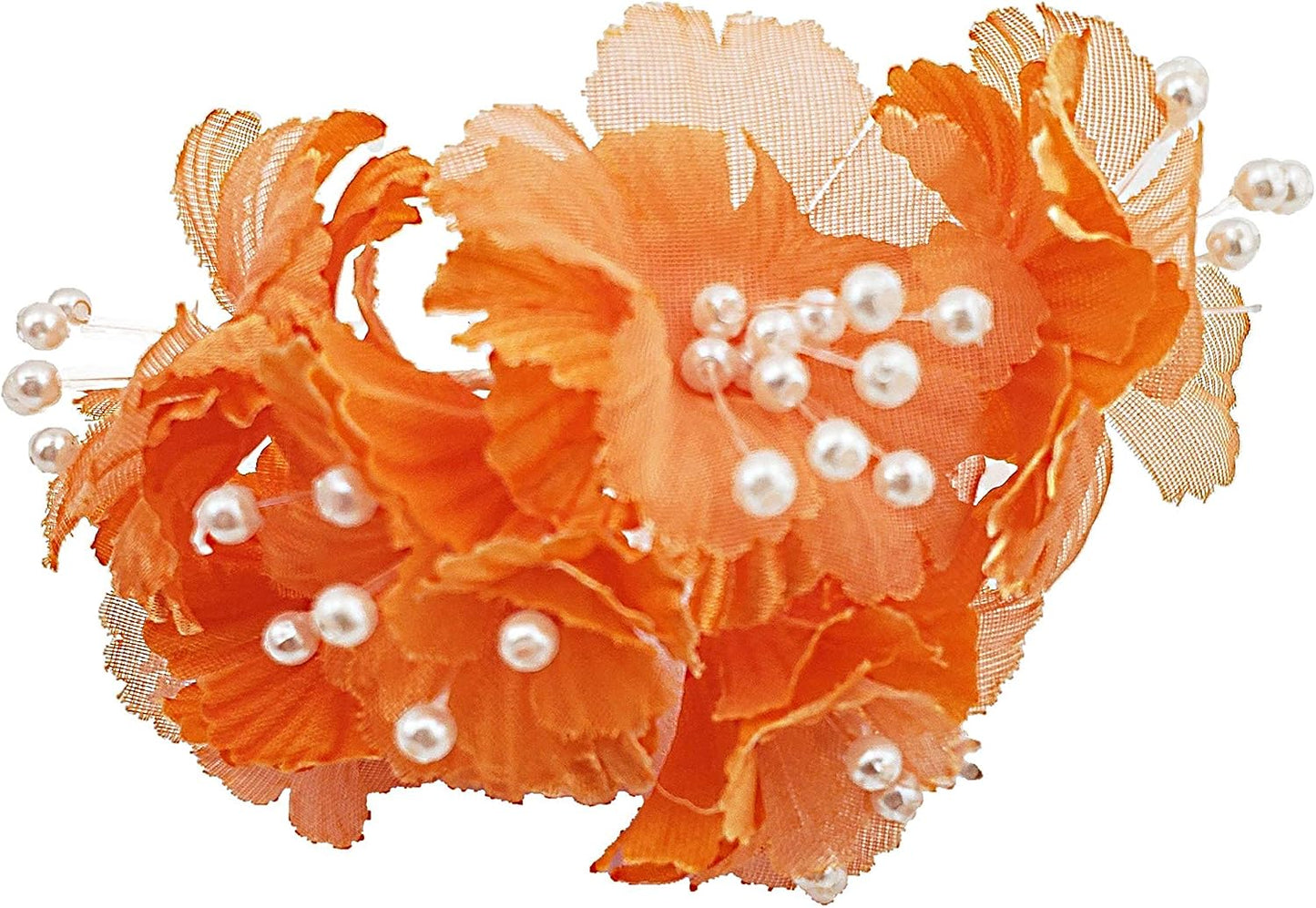Party Favors Plus Silk Daisy Flower Favor Picks with Center Pearls Orange 36 Count