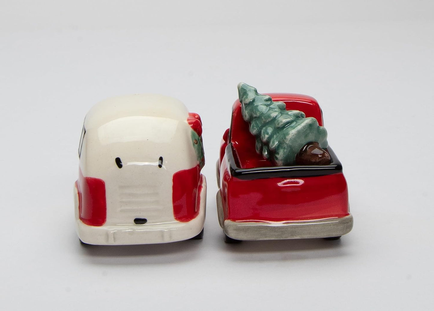 Cosmos Gifts Fine Ceramic Christmas Vintage Truck with Camper Salt and Pepper Shakers Set of 3 3-3/4" L