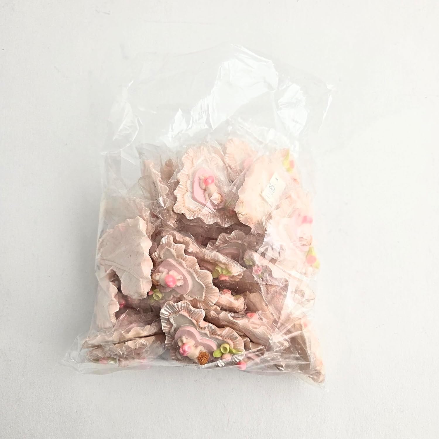 Party Favors Plus Cold Porcelain Baby Shower Favor Capia Sleeping Baby Pink Heart 10 Count