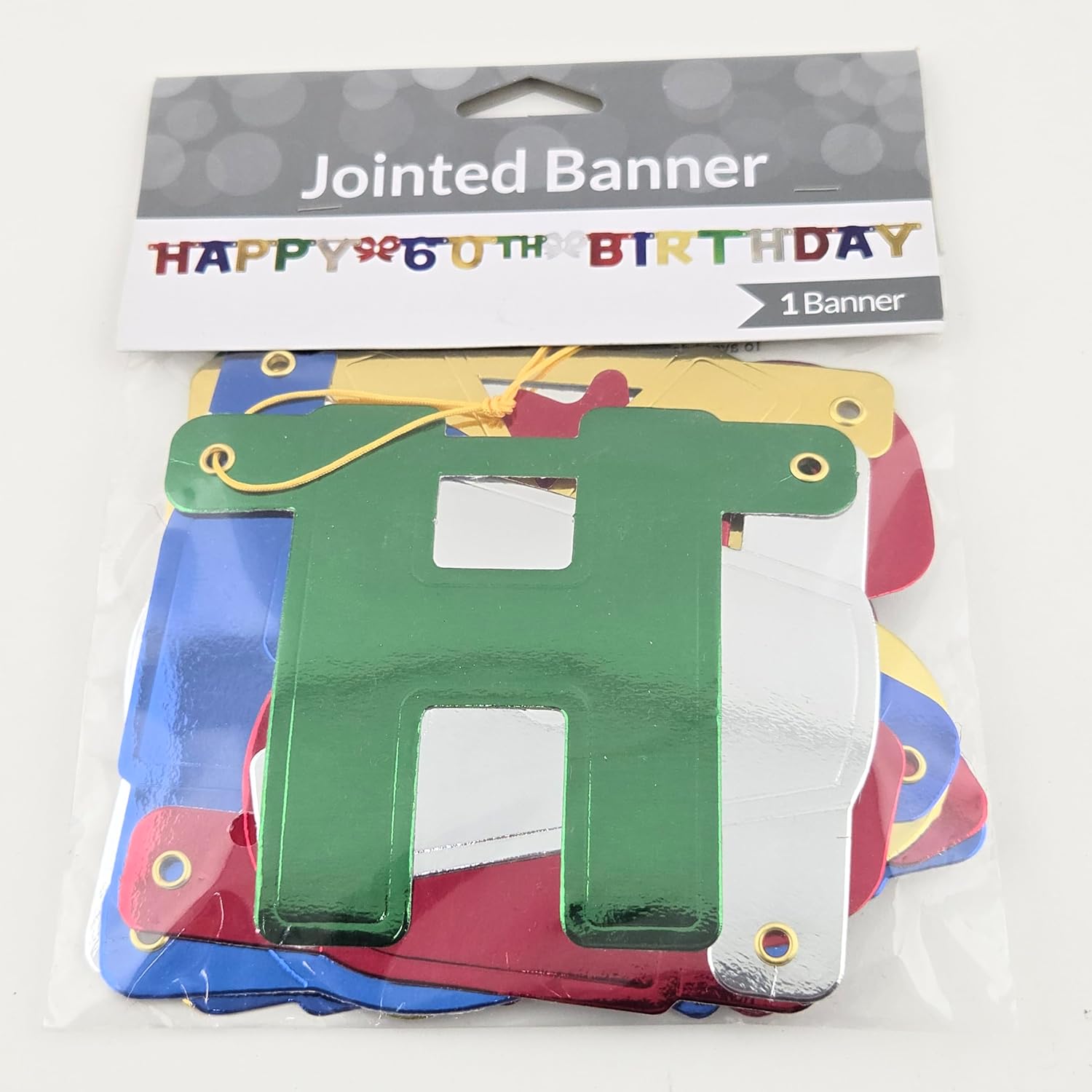 Party Favors Plus Happy 60th Birthday Jointed Banner Multicolor 6.5 Feet