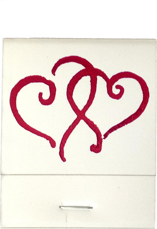 Party Favors Plus White Matchbooks Printed Hearts Metallic Red 50 Count