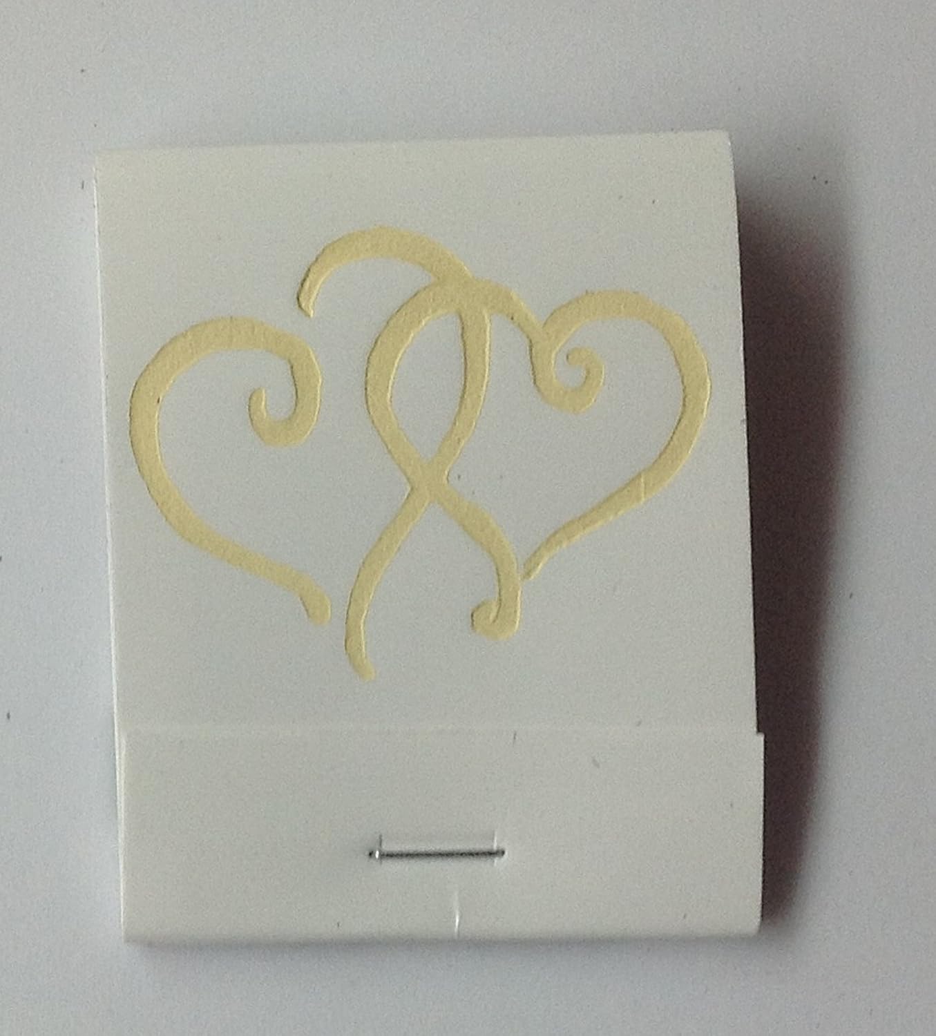Party Favors Plus White Matchbooks Printed Hearts Ivory 50 Count