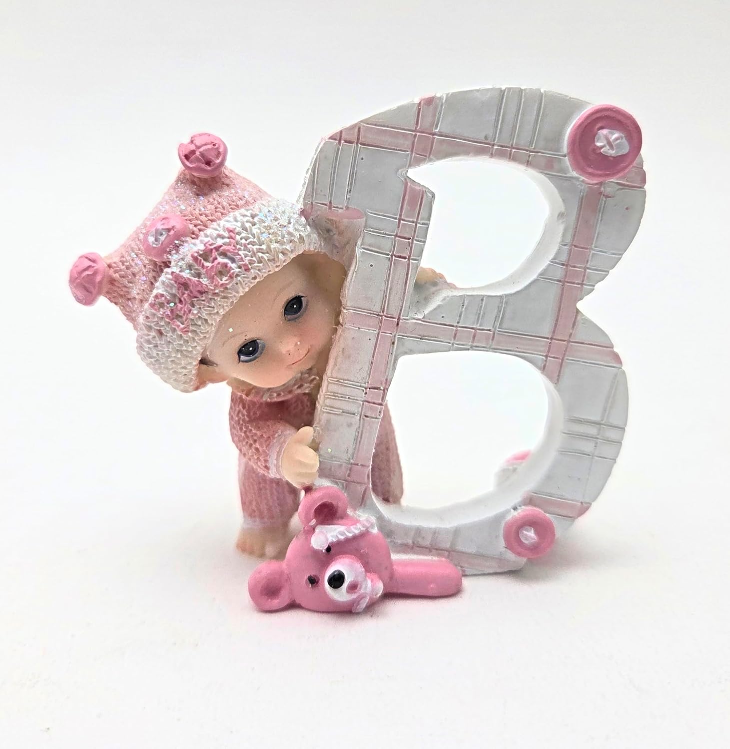 Party Favors Plus Polyresin Baby Figurines Pink White 4 Piece