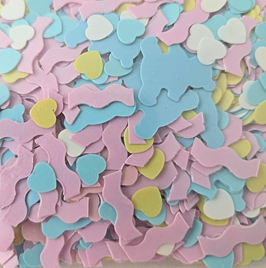 Party Favors Plus Baby Shower Confetti Bear Heart Shapes Pastel 1 Oz