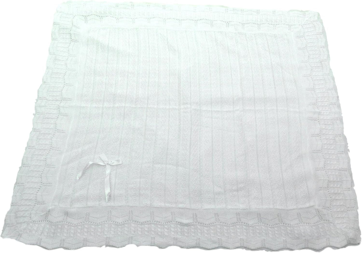Party Favors Plus Soft Crochet Baby Blanket 44x37 Inch Ivory