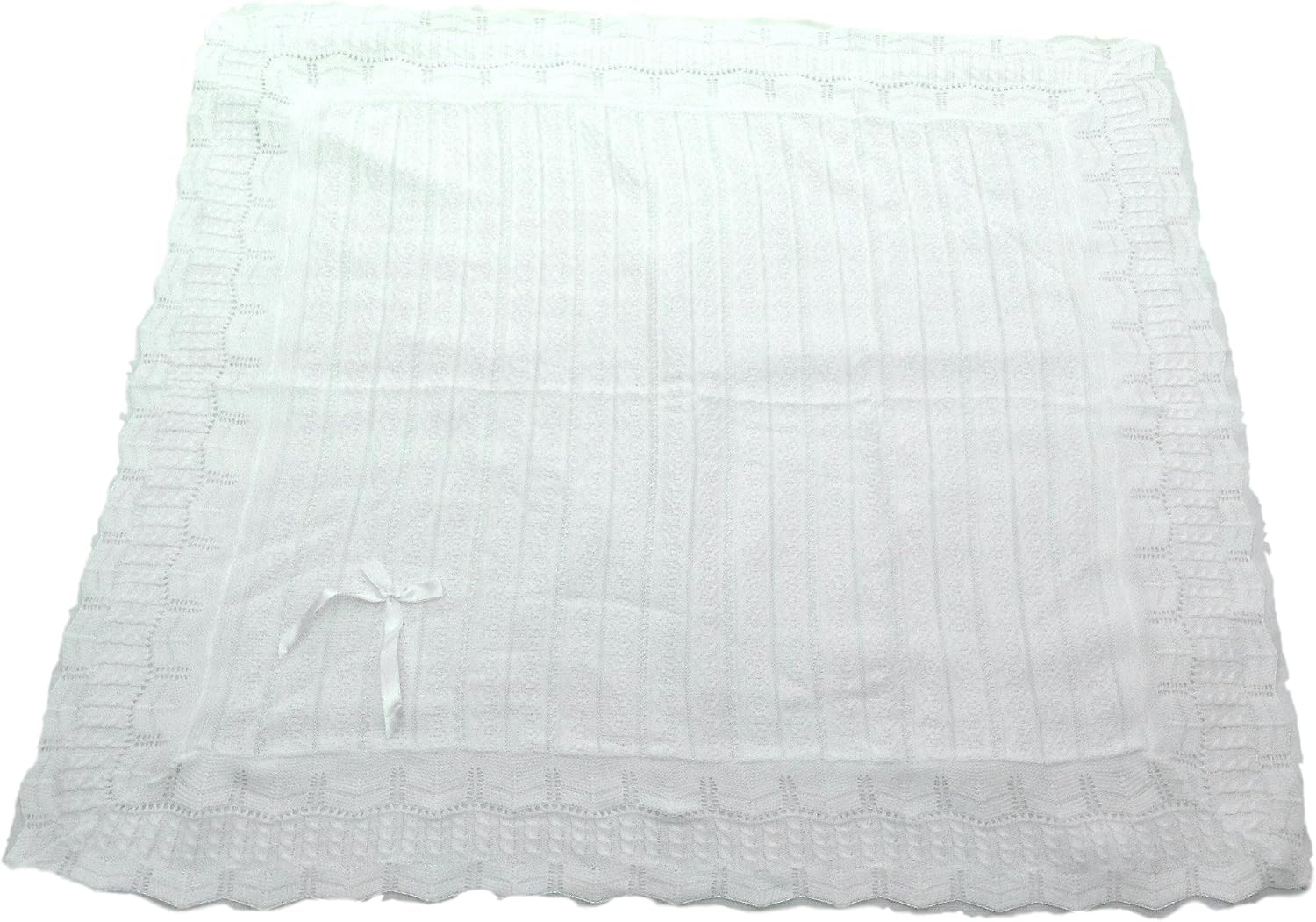 Party Favors Plus Soft Crochet Baby Blanket 44x37 Inch Ivory