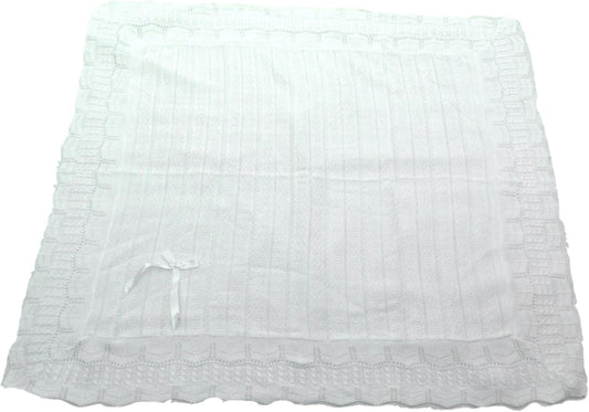 Party Favors Plus Soft Crochet Baby Blanket 44x37 Inch Ivory