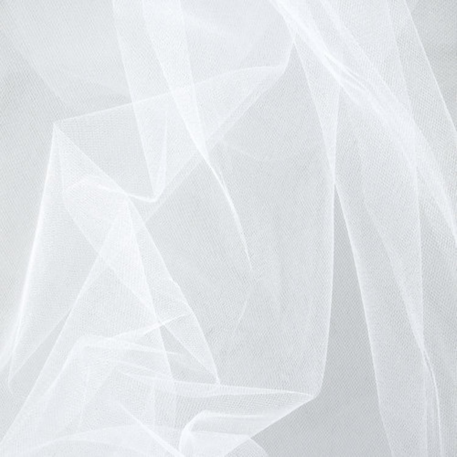 Party Favors Plus White Sheer Tulle Fabric Roll 54in X 100ft