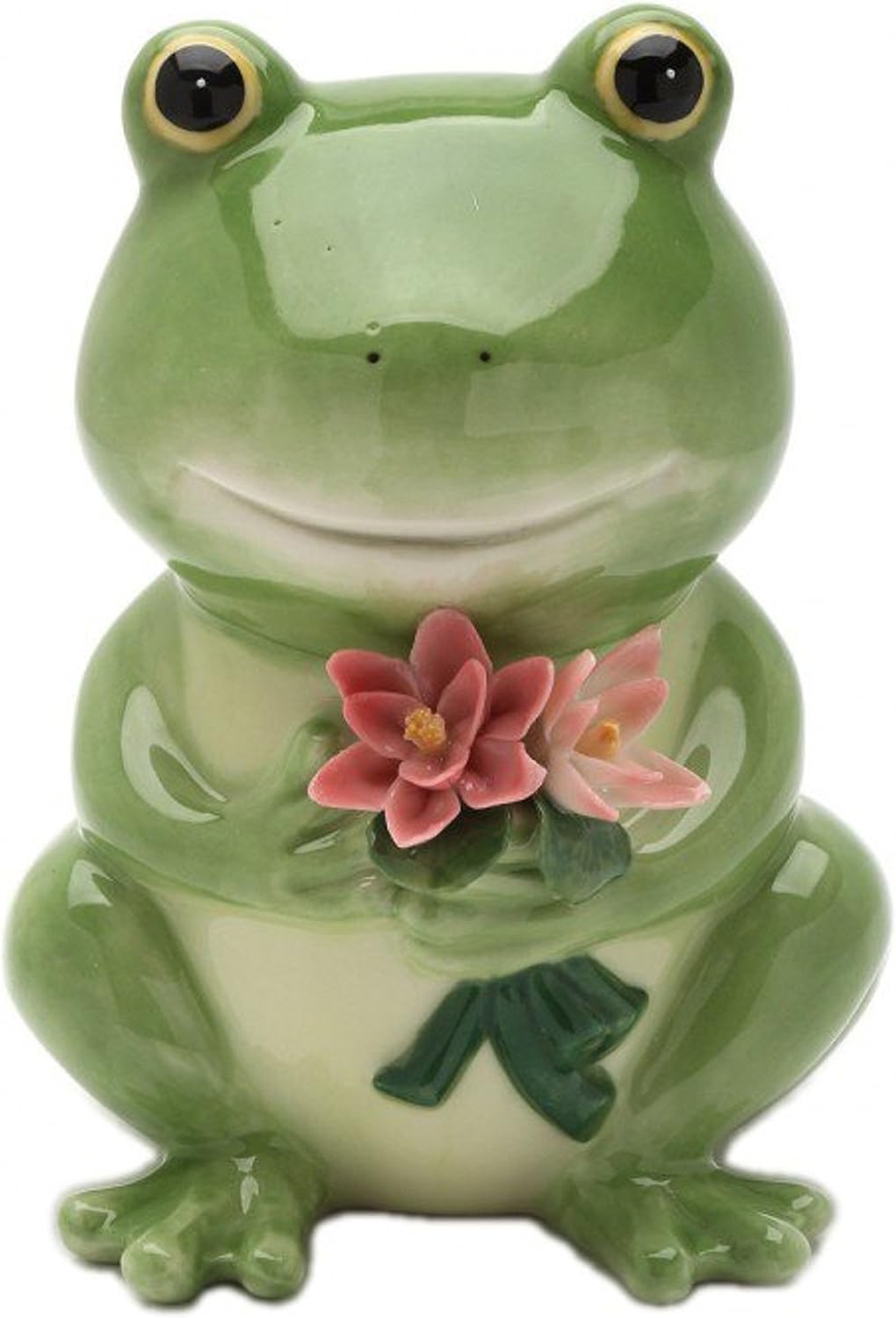 Cosmos Gifts Fine Porcelain Frog Piggy Bank 5" H Green 20912