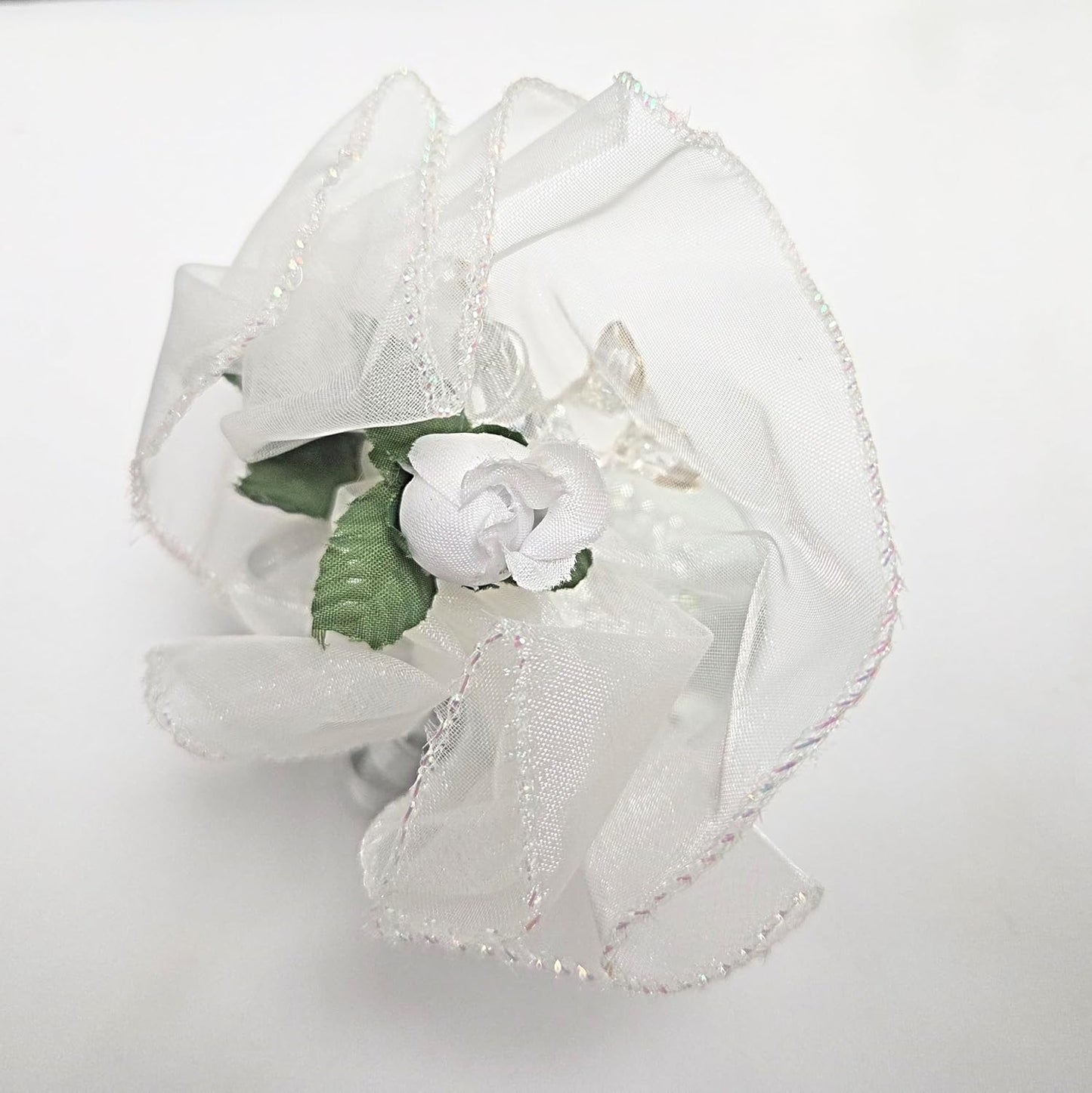 Party Favors Plus Crystal Cross Figurine Favor Tulle Ribbon Mirrored Base 2.5 Inch