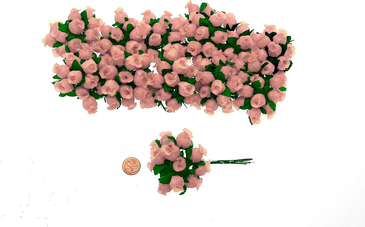 144 Miniature Poly Rose Silk Favor Flower Pick Wedding Shower - Coral