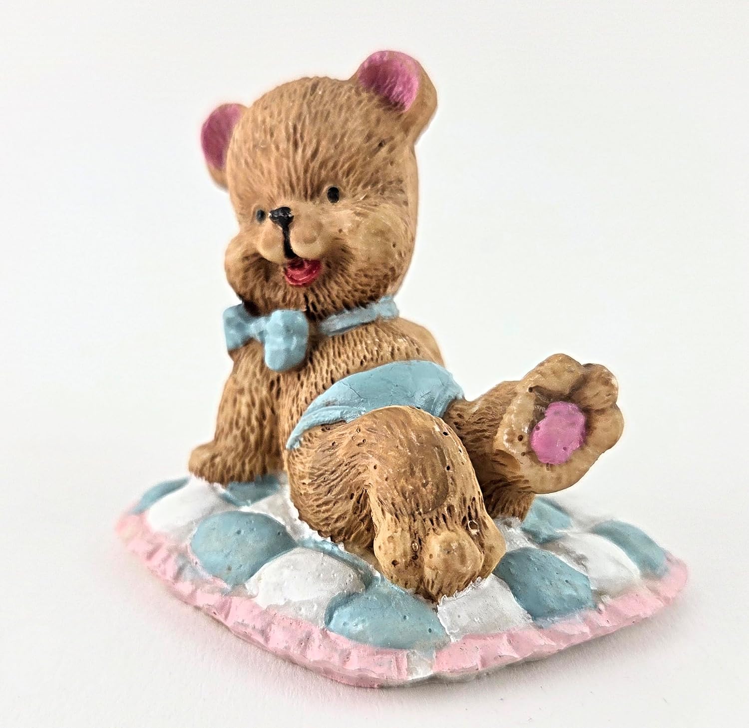 Party Favors Plus Pastel Blue Pink White Polyresin Bear Figurines 2 Inch Set of 3