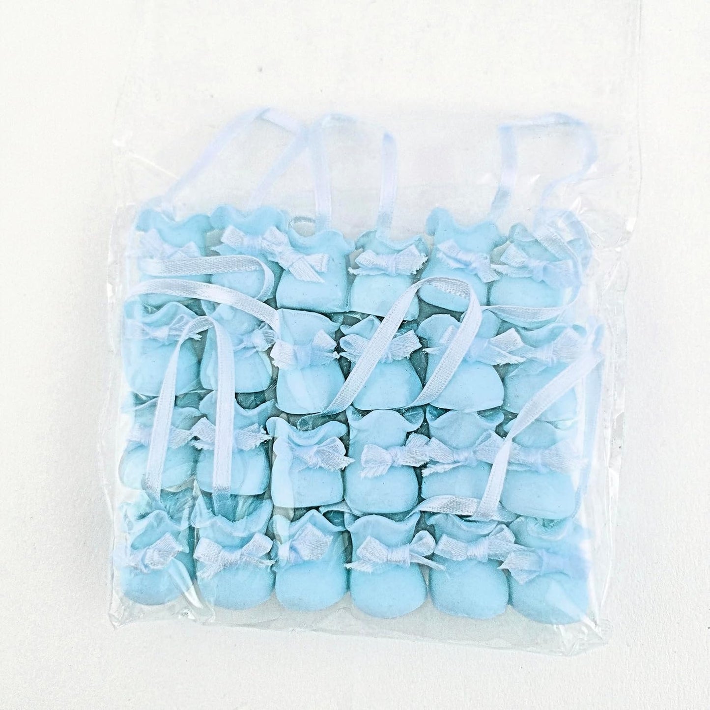 Party Favors Plus Cold Porcelain Baby Bootie Figurines Blue 12 Count